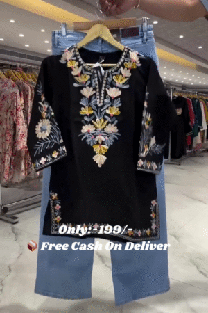Stylish New Rayon Embroidery Top/ Kurti