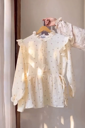 Women’s Beige Floral Embroidered Polyester Top – Subtle Sophistication Meets Timeless Style