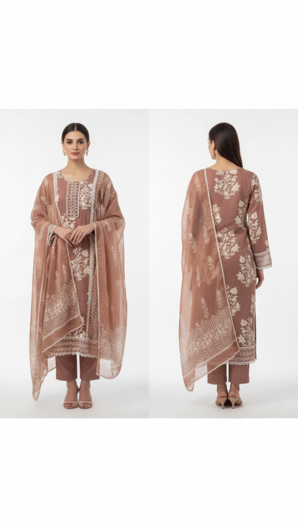 Women Pink Ethnic Motifs Embroidered Kurta with Palazzos & Dupatta