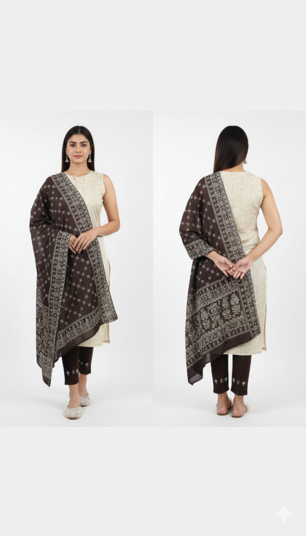 Elegant Craftsmanship: Woven Design Gotta Patti Detail Unstitched Dress Material