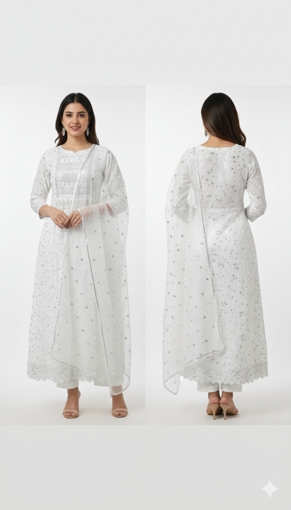 Nazakart Designer Collection – Lucknowi Chikankari Viscose Mukesh Work Kurti
