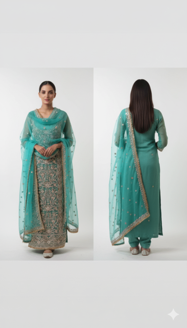 Women’s Indian Pakistani Ethnic Designer Straight Salwar Kameez Palazzo Suit – Ready-to-Wear Elegance