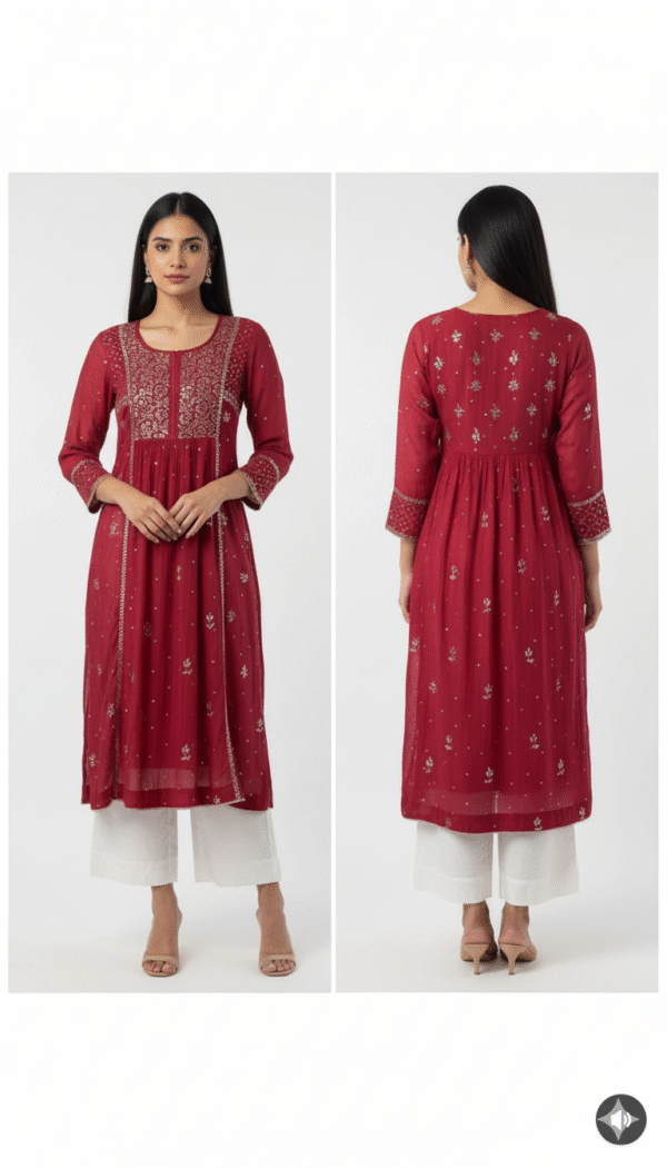 Women’s Embroidered A-Line Kurta – Timeless Elegance Meets Everyday Comfort