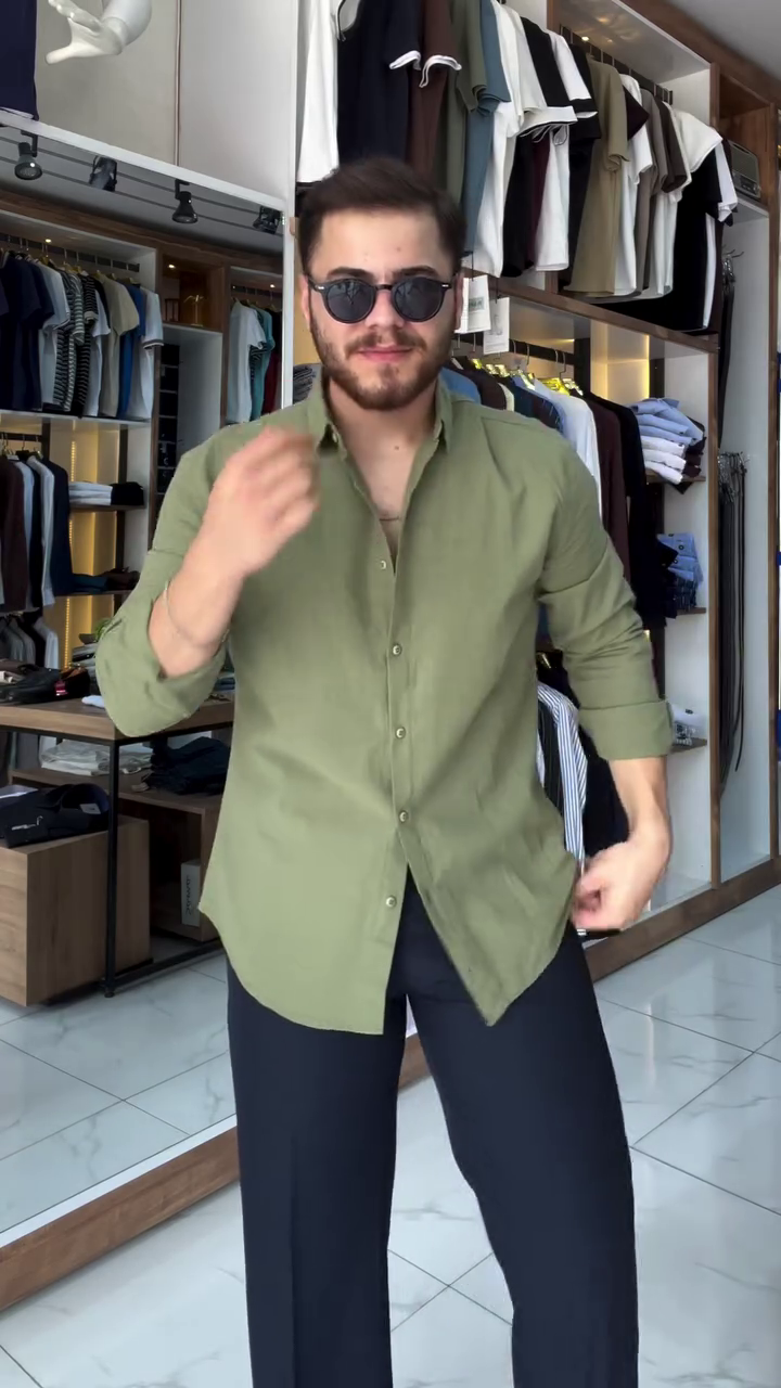 Cutaway Collar Cotton Linen Relaxed Fit Shirt