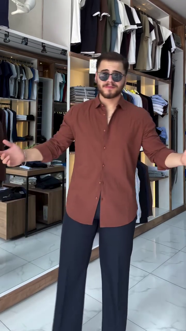 Cutaway Collar Cotton Linen Relaxed Fit Shirt - Image 4