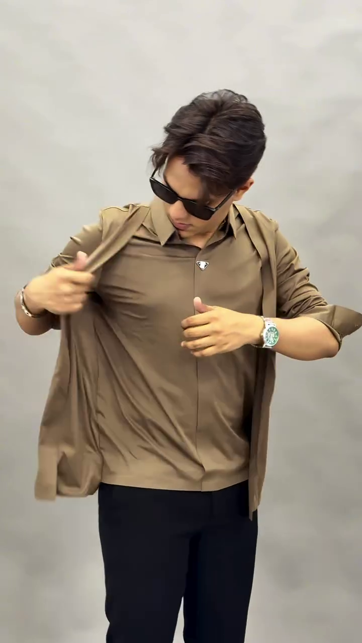 Twill Hidden Button Bonded Shirt Wrinkle Resistant&Moisture Wicking Shirt - Image 9