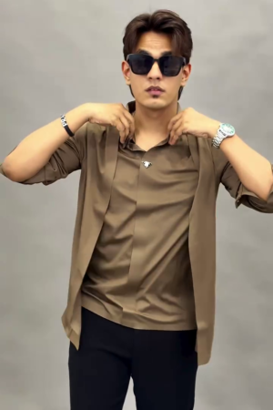 Twill Hidden Button Bonded Shirt Wrinkle Resistant&Moisture Wicking Shirt