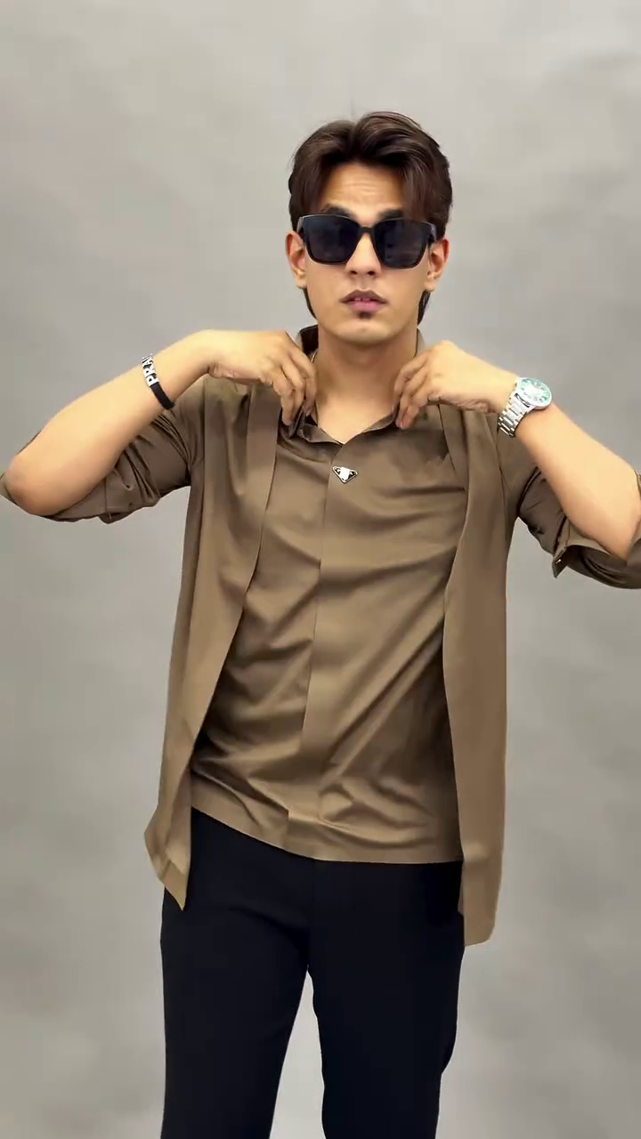 Twill Hidden Button Bonded Shirt Wrinkle Resistant&Moisture Wicking Shirt