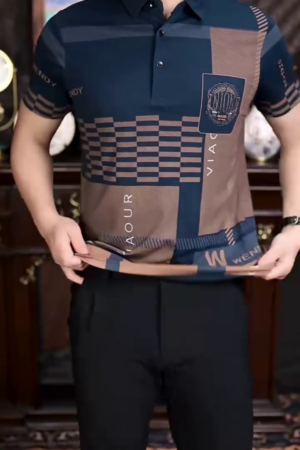 Men 2 Printed Polo Collar T-shirt