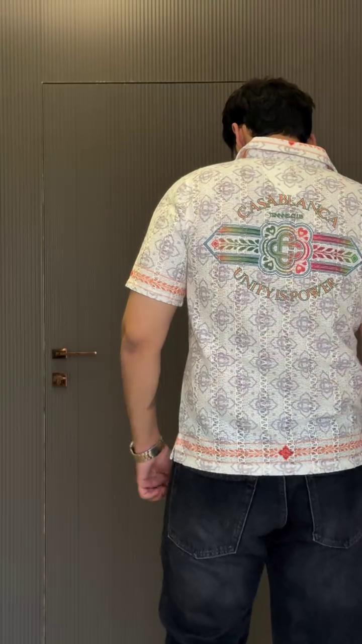 Men Oversized Fit Floral Printed Cuban Collar Casual Shirt - Image 3