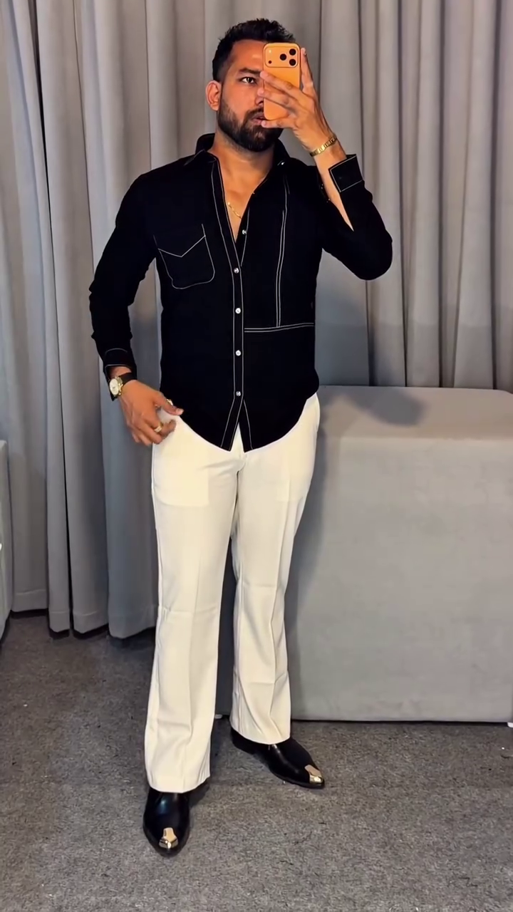 Men Black Regular Fit Solid Casual Over Shirt - Image 8