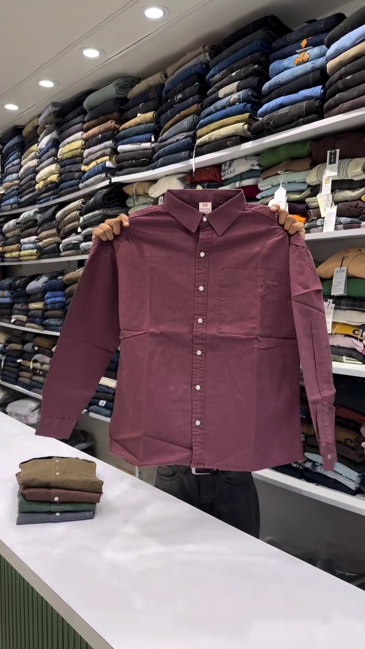Oxford Weave Button-Down Collar Casual Shirt