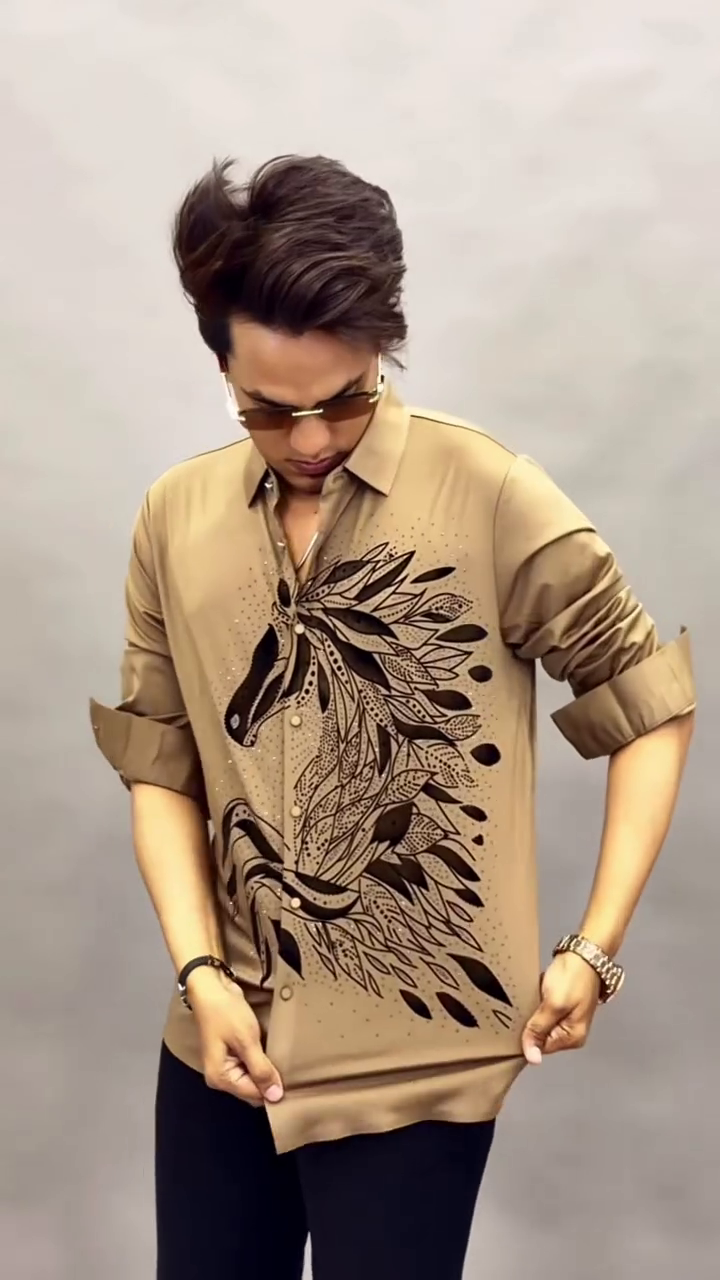 Men Floral Embroidery Casual Shirt - Image 11