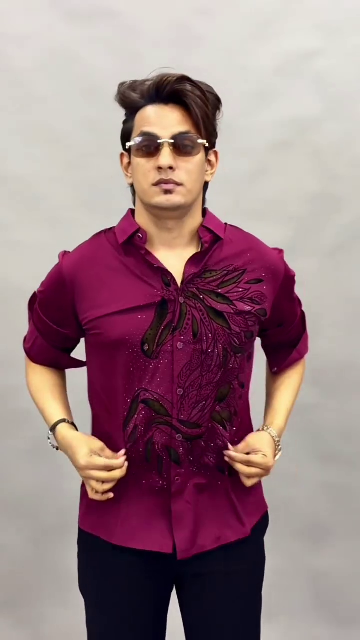 Men Floral Embroidery Casual Shirt - Image 9