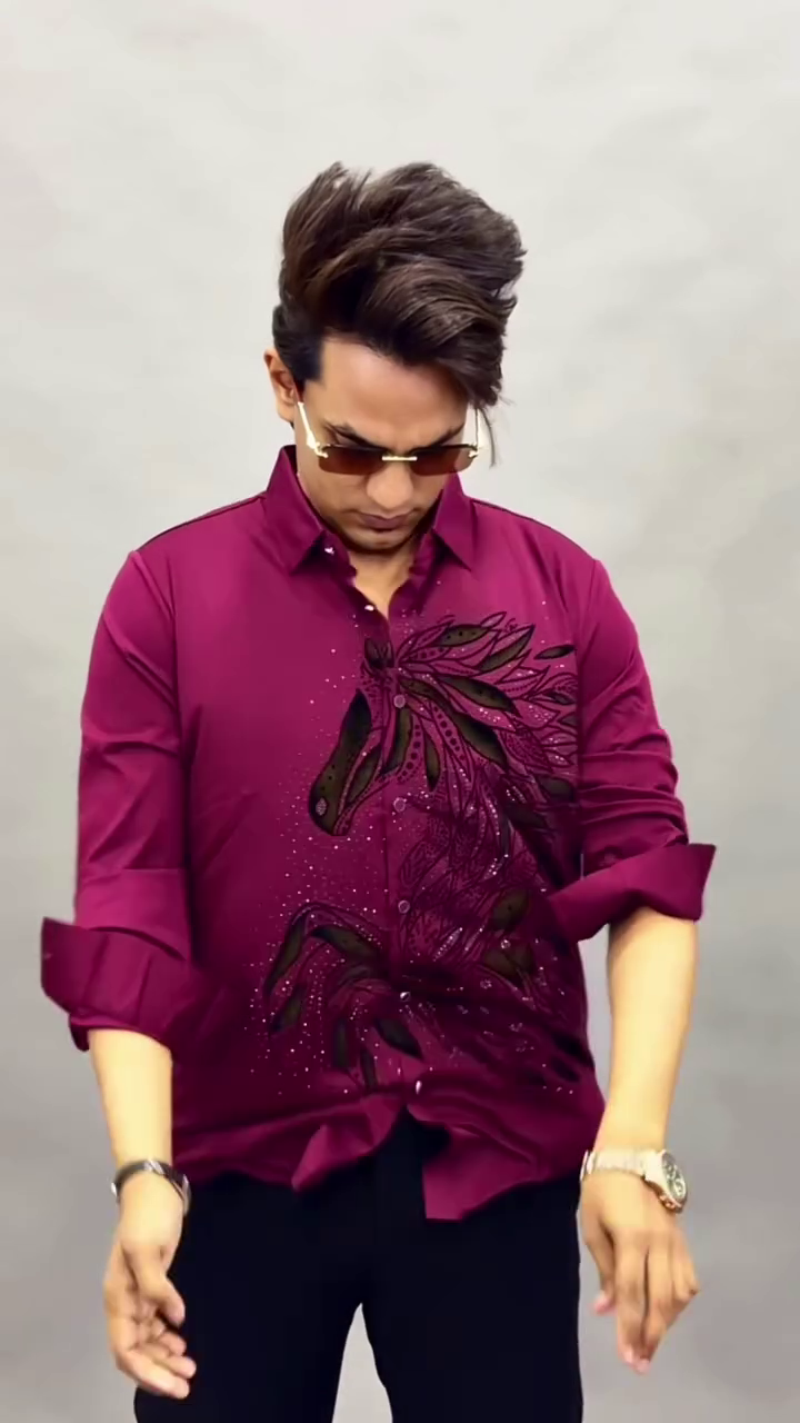 Men Floral Embroidery Casual Shirt - Image 8