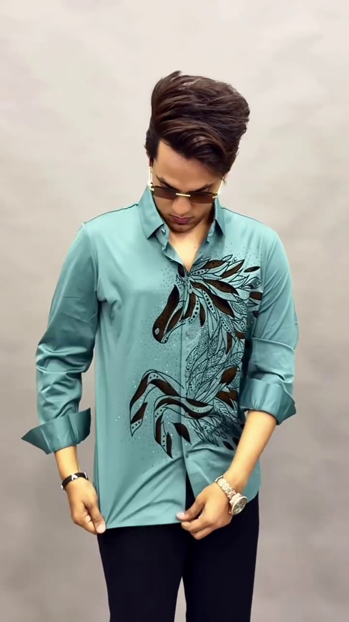 Men Floral Embroidery Casual Shirt - Image 3
