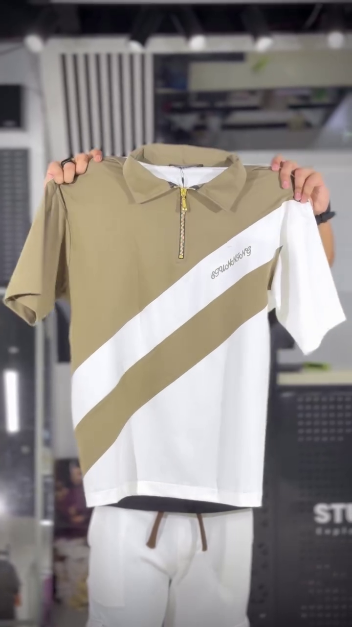 Men Printed Polo Collar Pockets T-shirt - Image 5