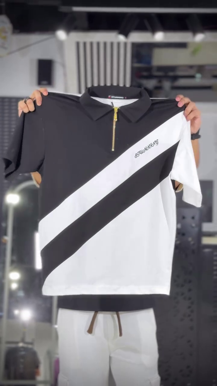 Men Printed Polo Collar Pockets T-shirt - Image 3