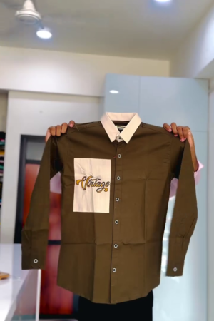 Regular Fit Birds Embroidered Shirt