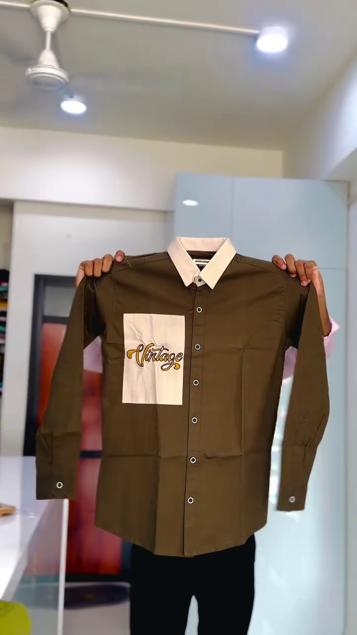 Regular Fit Birds Embroidered Shirt