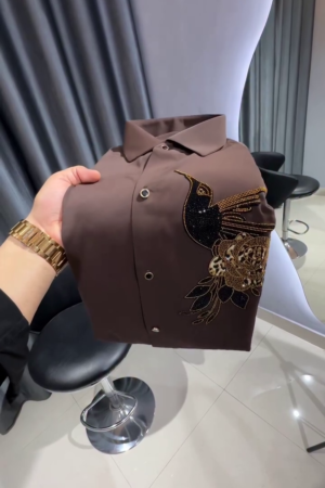 Premium Slim Fit Embellished Casual Shirt