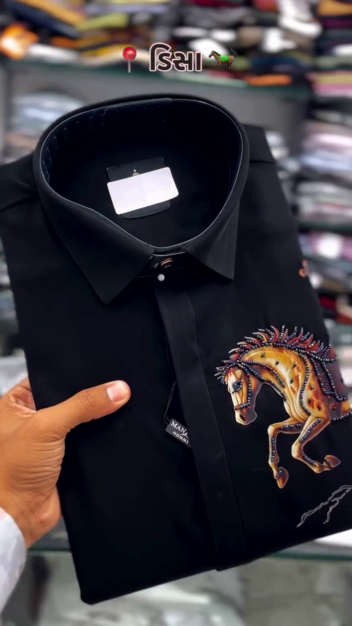 Regular Fit Birds Embroidered Shirt - Image 6