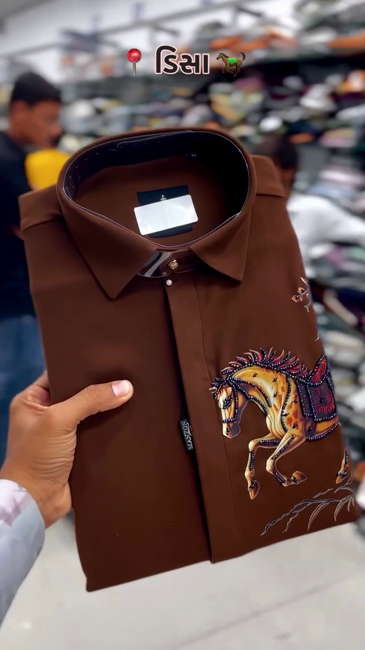 Regular Fit Birds Embroidered Shirt