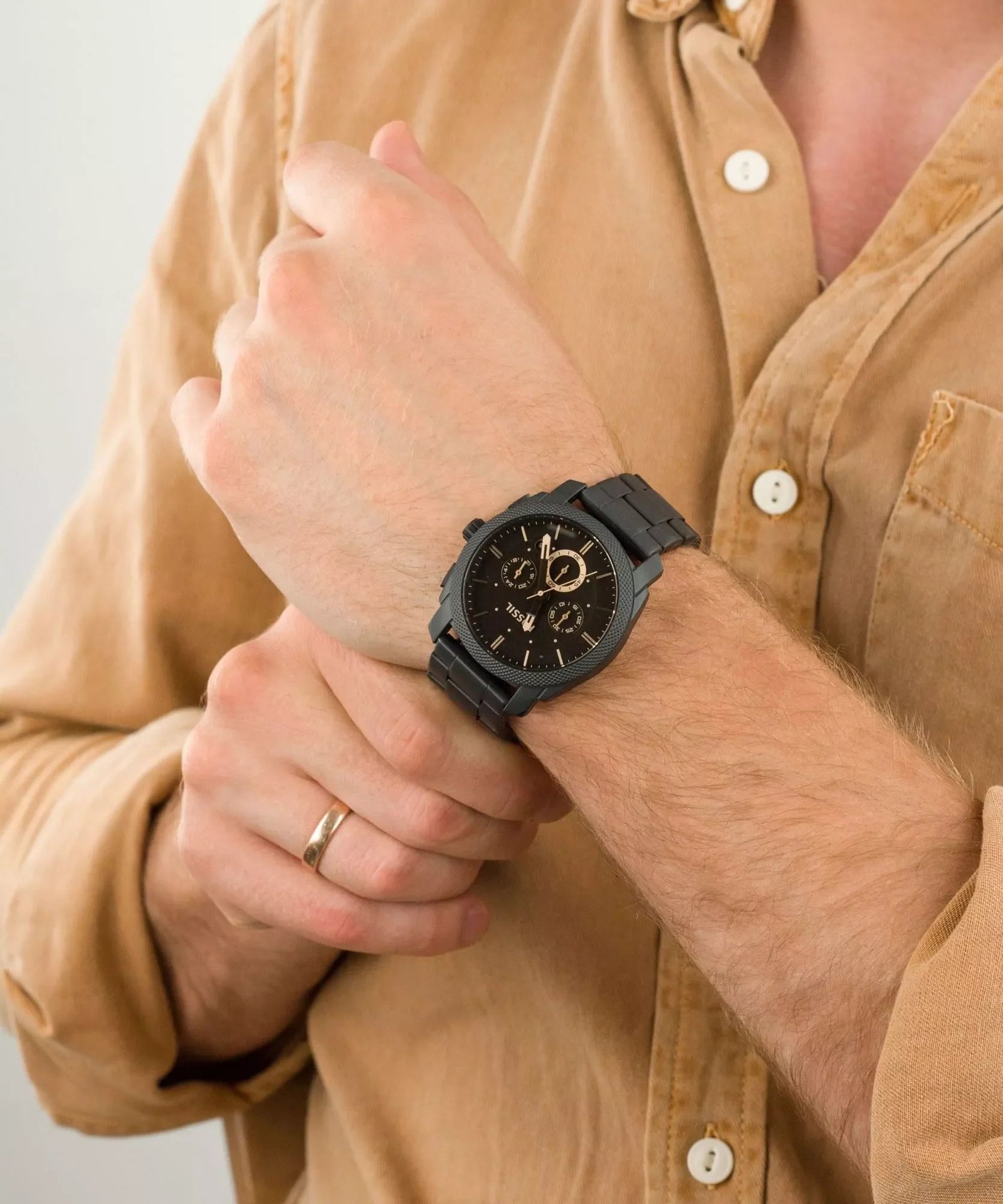 Fossil Black Metal Belt Watch For Men - Image 2