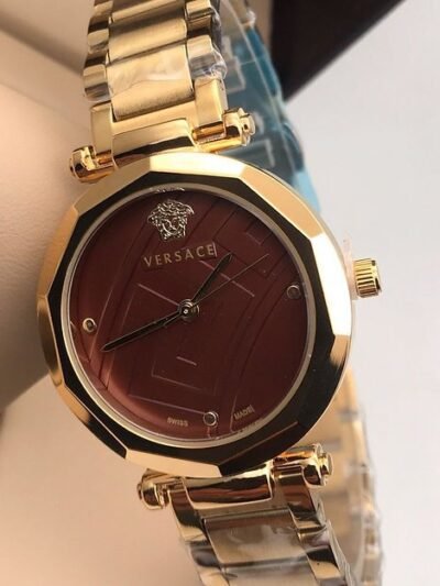 Versace Red Dial Metal Belt Women's watch