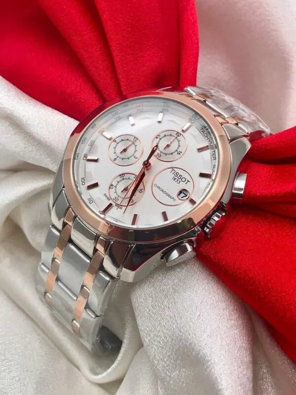 Tissot Rose Gold Bezel Quartz Watch For Men - Image 2