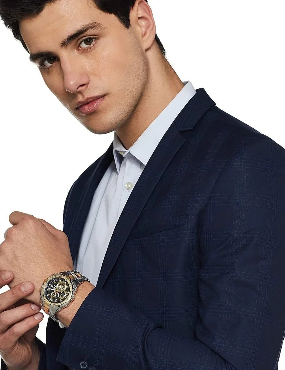 Edifice Premium Chronograph White Dial Gold Men's Watch - Image 4