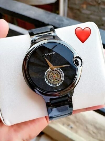Casual Cartier Wrist Watch Full Black For Men's Watch
