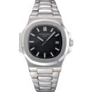 Royal Patek Philippe Black Silver Metal Belt Men's Watch