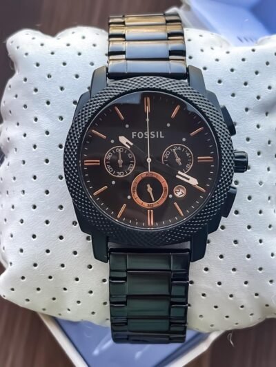 Fossil Men's Black Stainless Steel Band Chronograph Watch
