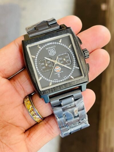 Tag Heuer Monaco Full Black Chronograph Watch For Men