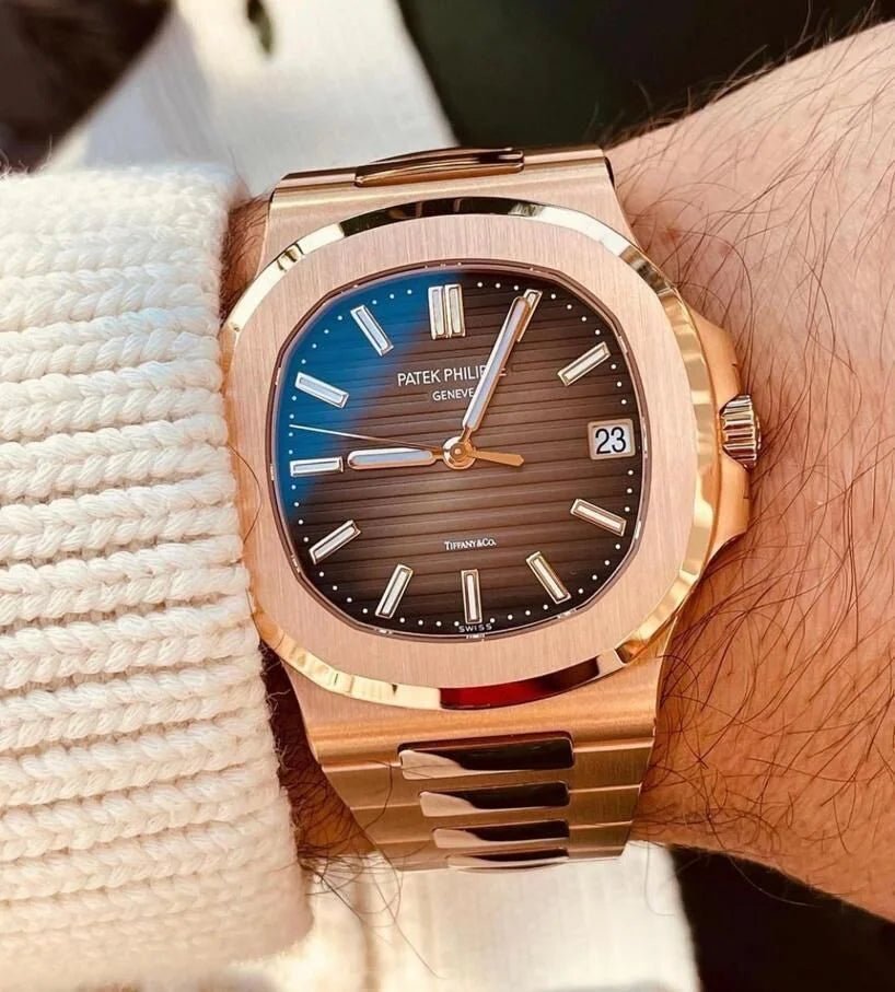 Marvellous Patek Philippe Brown Rose Gold Full Metal Men's Watch - Image 3