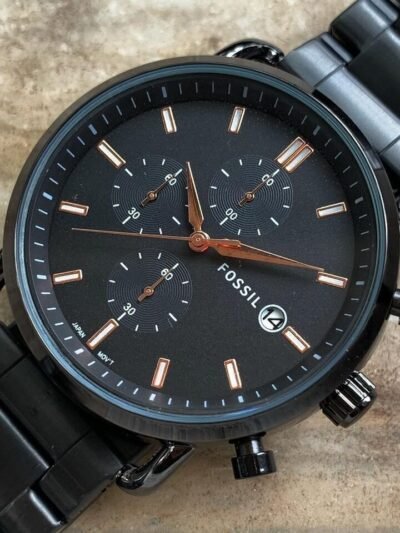 Luxury Fossil Black Chronograph Men's Watch