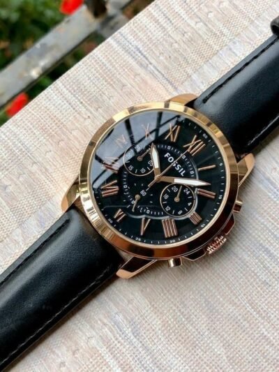 Fossil Black And Gold Watch For Men