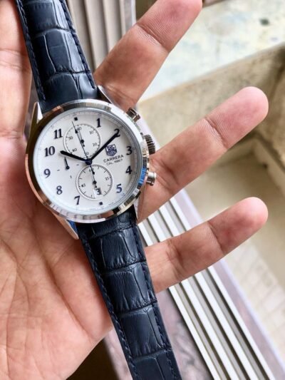 Tagheuer Carrera Cal Chronograph Blue Belt Men's Watch