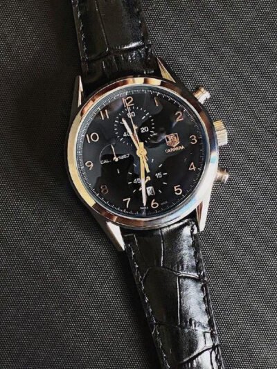 Splendid Silver Bezel Tagheuer Chronograph Men's Watch