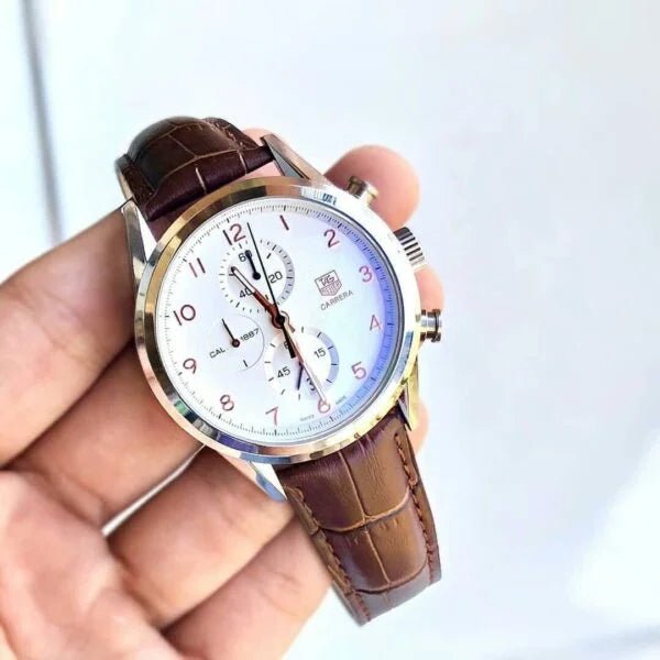 Tagheuer Chronograph Brown Belt Men's Watch - Image 5