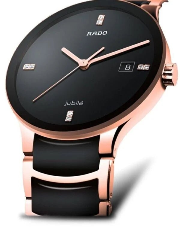 Stylish Black Rose Gold Rado Watch - Image 2