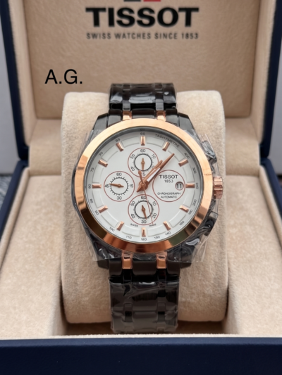Tissot Rose Gold Bezel Metal Belt Men's Watch