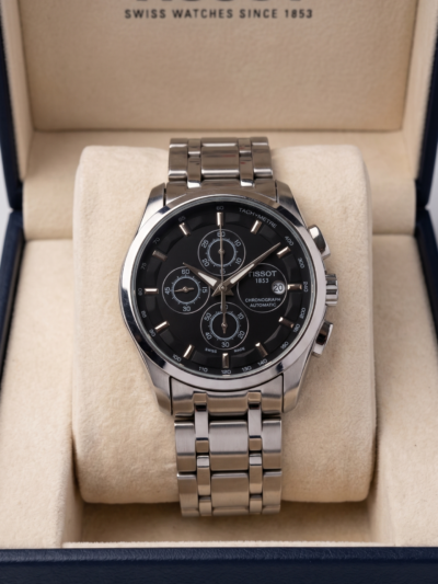 Tissot Silver Bezel Metal Belt Chronograph Men's Watch