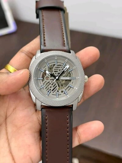Fossil Modern Machine Automatic Brown Leather Strap Watch