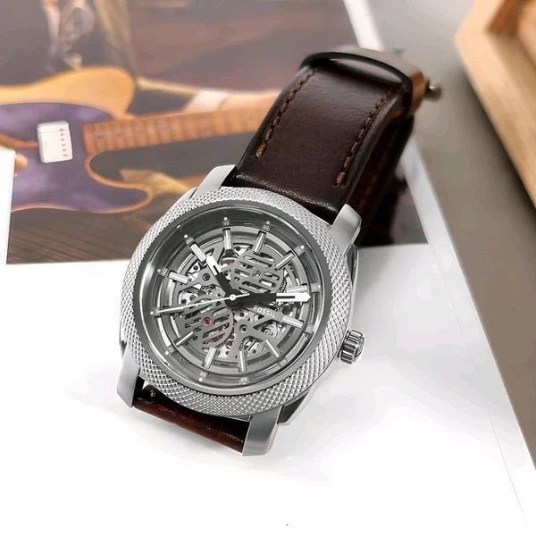 Fossil Modern Machine Automatic Brown Leather Strap Watch - Image 2