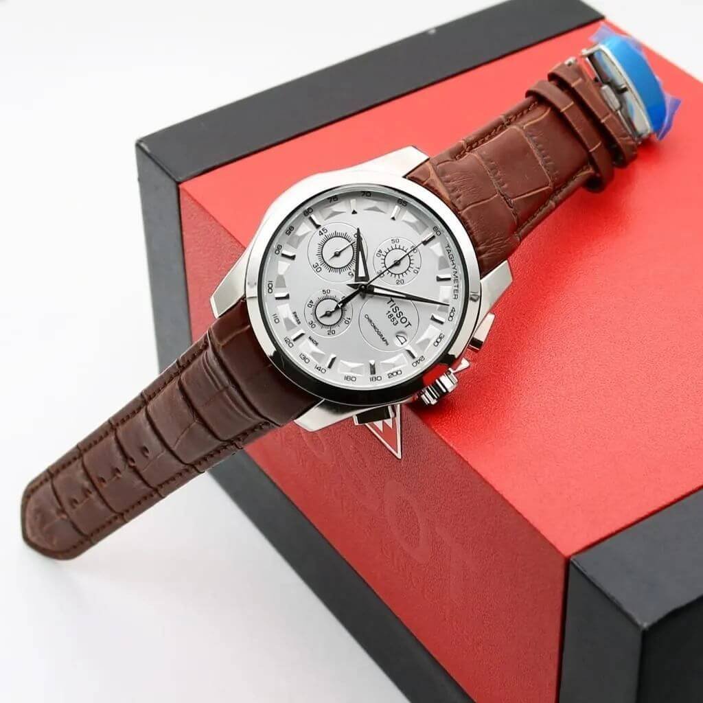 Tissot Multi Functional Chronograph Silver Bezel Watch For Men - Image 2