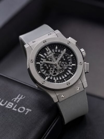 Hublot Grey Strap Chronograph Watch For Men