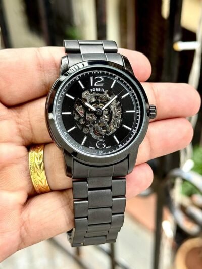 Fossil Black Metal Strap Automatic Watch For Men's