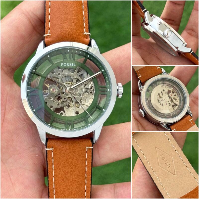 Fossil Brown Leather Strap Men's Automatic Watch - Image 2